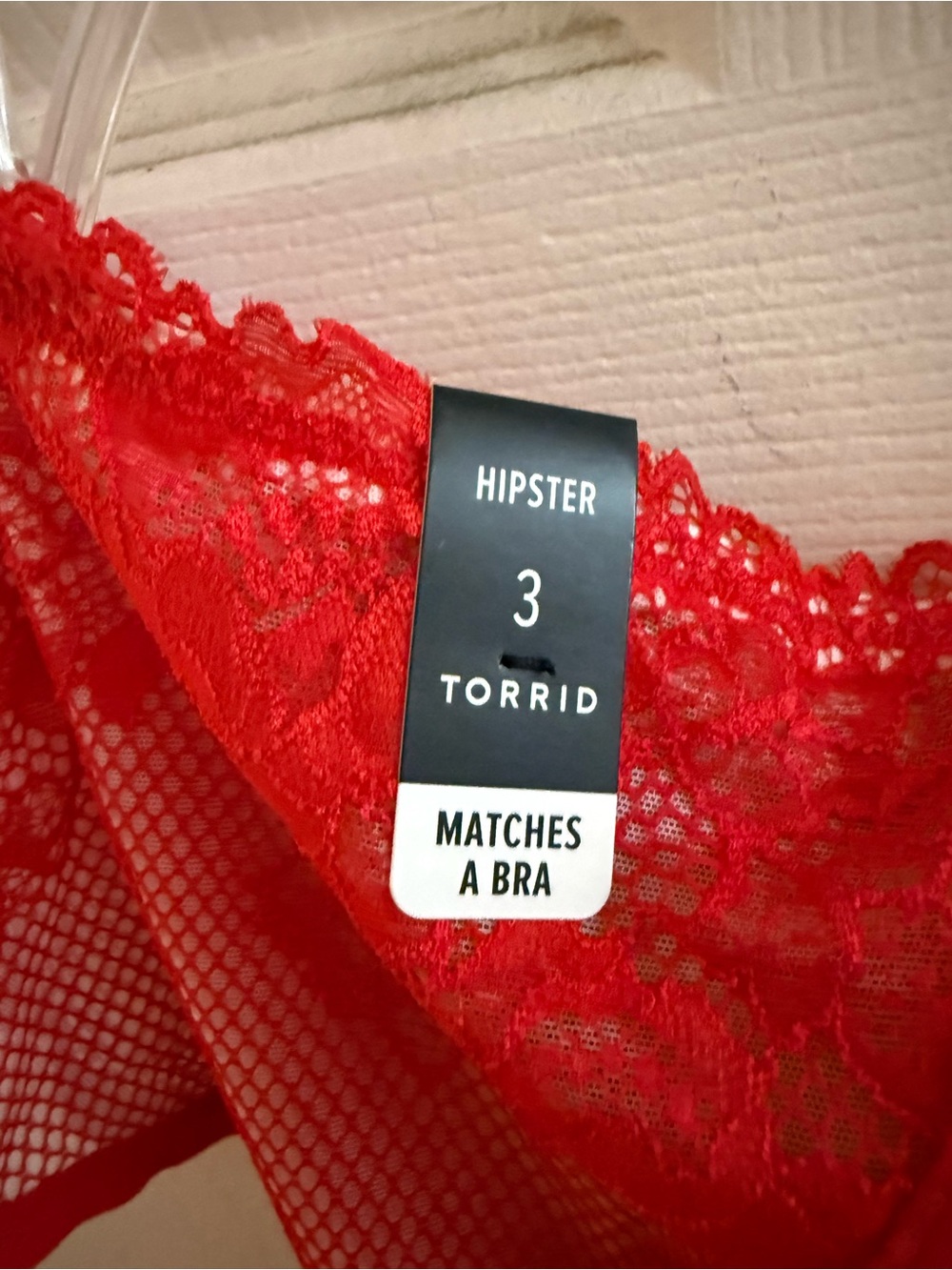 NWT torrid 3/4 red mesh/lace skirt and matching mesh/lace hipster panty set - Picture 9 of 10